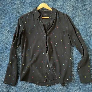 Silk Black and Rainbow Stars button down - RAILS - xs - like new
